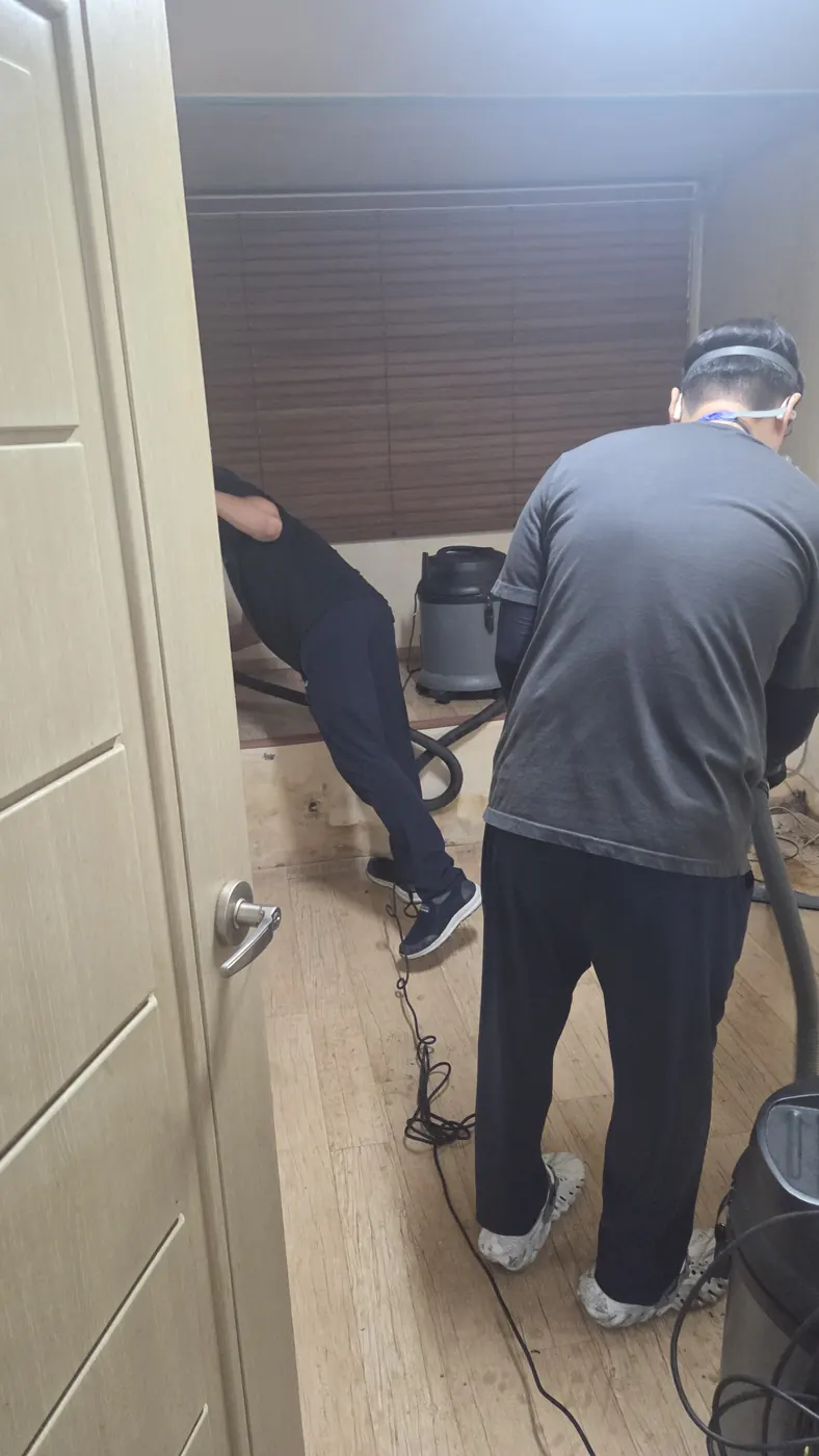 습식 진공 작업 — 군위군 침수청소 현장