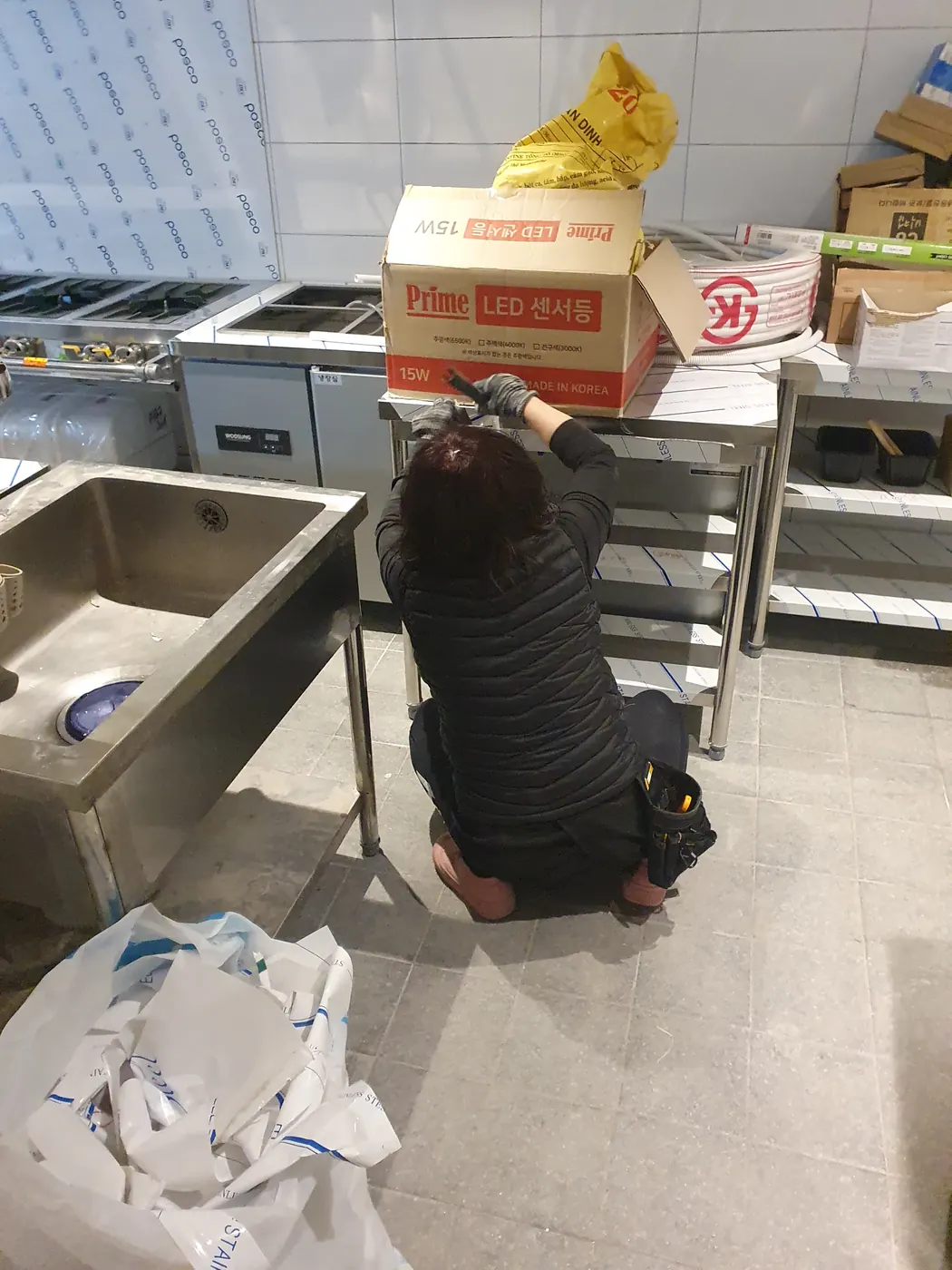 스테인리스 집기 — 다사읍 식당청소 현장