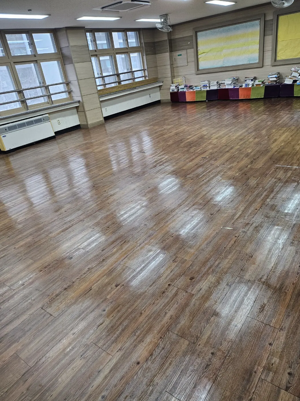 왁스 재코팅 — 달서구 학교청소 현장